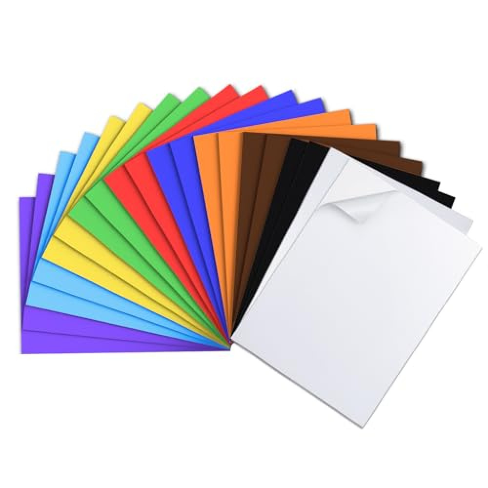 MEARCOOH 20pack 10 Colors Self Adhesive Foam Sheets 6x9 Inch 2mm,Sticky Eva Foam Paper for Crafts Christmas Cardmaking Classroom Scrapbooking