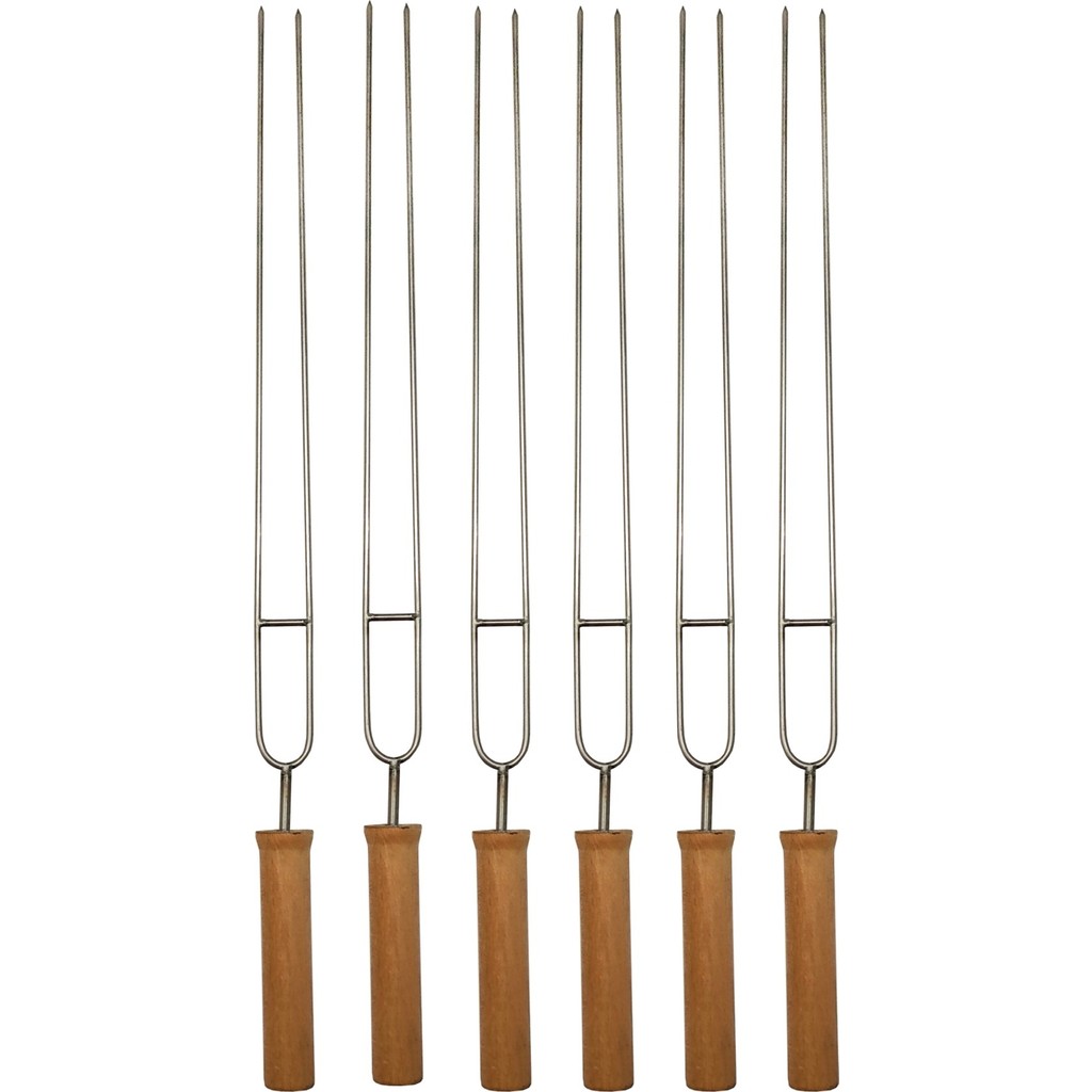 Meaty & Cheesy Çatal Uçlu Ahşap Saplı Barbekü Şişi (62 Cm) - 6 Adet Çatal / Kaşık / Bıçak Takımları Fiyatı