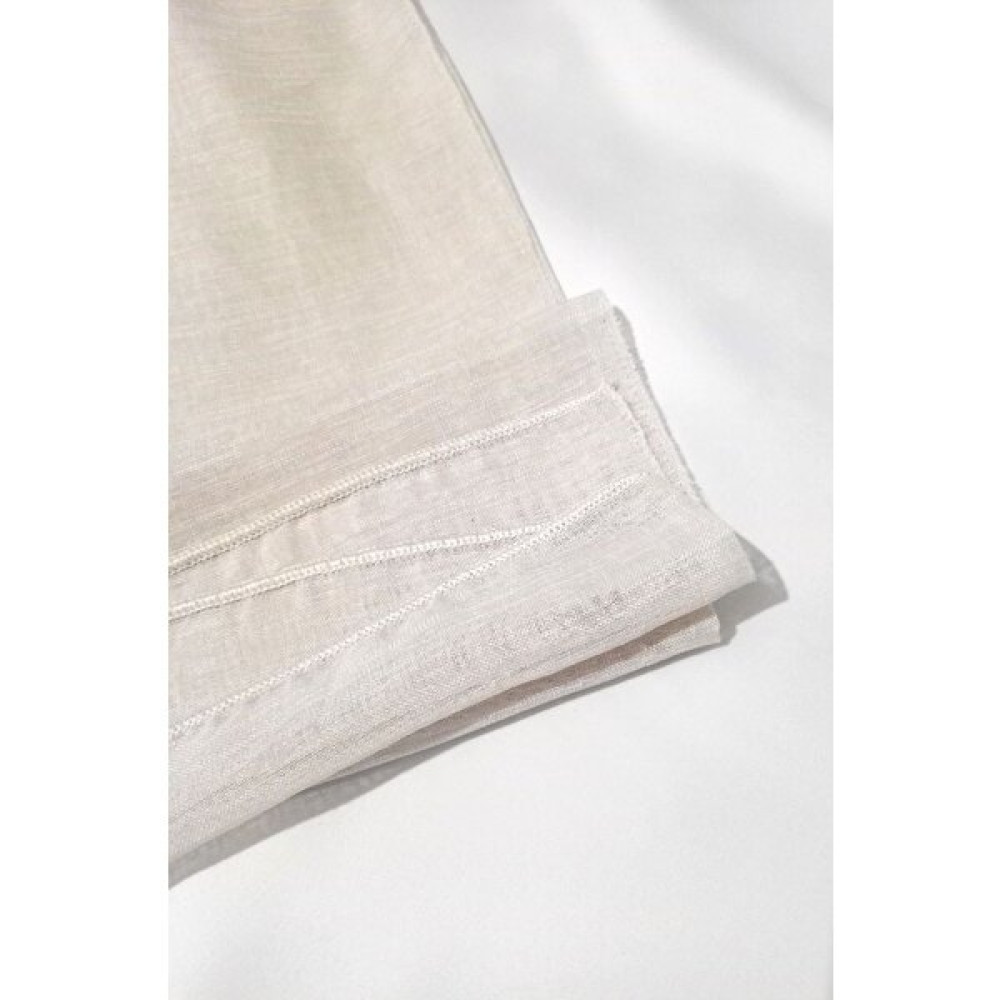 Mebelport Keten Tül 1/3 Sıklık Boru Pileli - 100 x 250 cm - Bej Tül Perde Fiyatı
