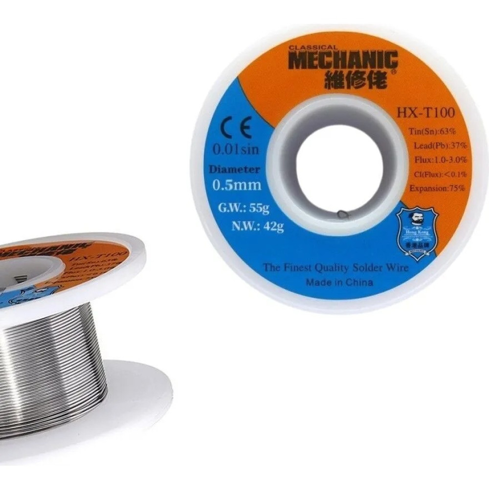 Mechanic Lehim Teli 0.5mm 42Gr %63 Sn %37 Pb %1-3 Flux | Profesyonel Elektronik Tamir Lehimleme Teli Lehim & Havya Fiyatı
