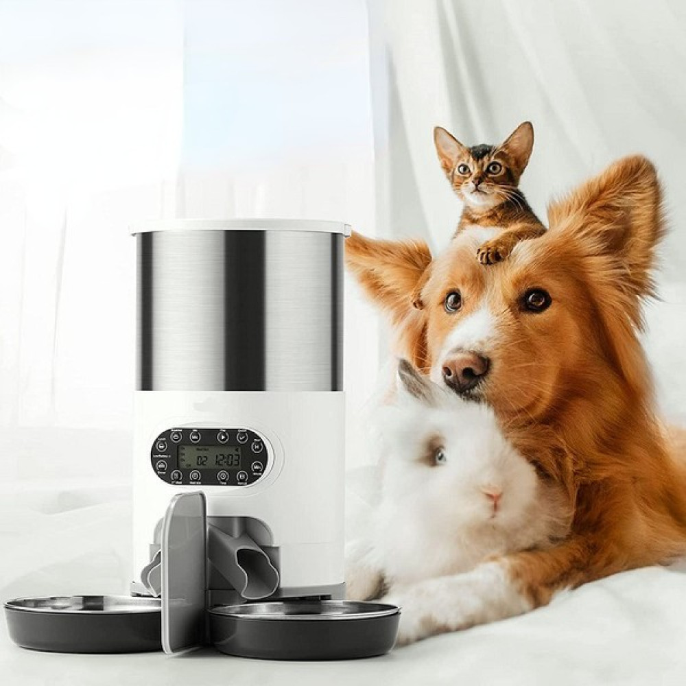 Mectime 4.5L Pet Otomatik Besleyici Çift Mama Hazneli Dispenser - Beyaz (Yurt Dışından) Evcil Hayvan Ürünleri Fiyatı