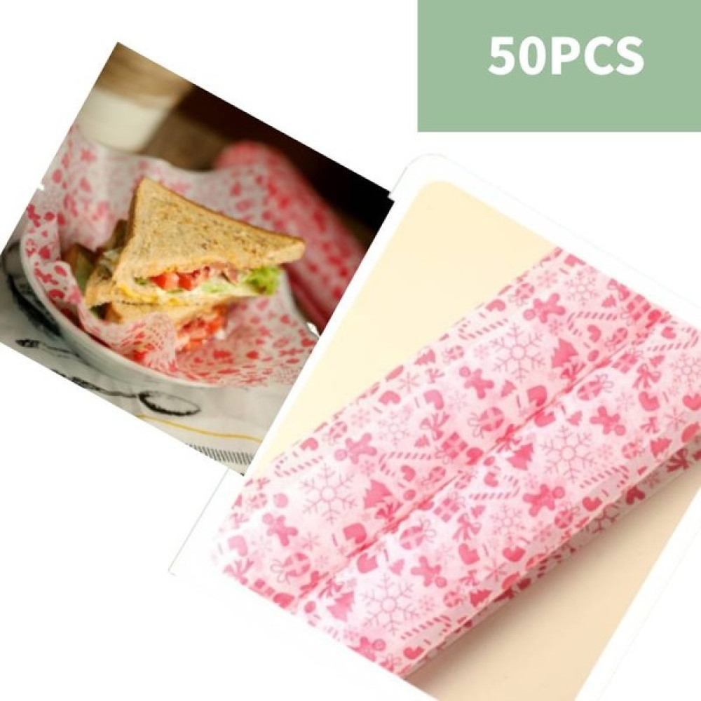 Mectime 50 Adet Gıda Sınıfı Mumlu Kağıt Sarıcı Yağlı Kağıt Şeker Kağıt Ekmek Sandviç Burger Kızartması Için 25X21.8CM (Yurt Dışından) - Kırmızı Pratik Mutfak Gereçleri Fiyatı