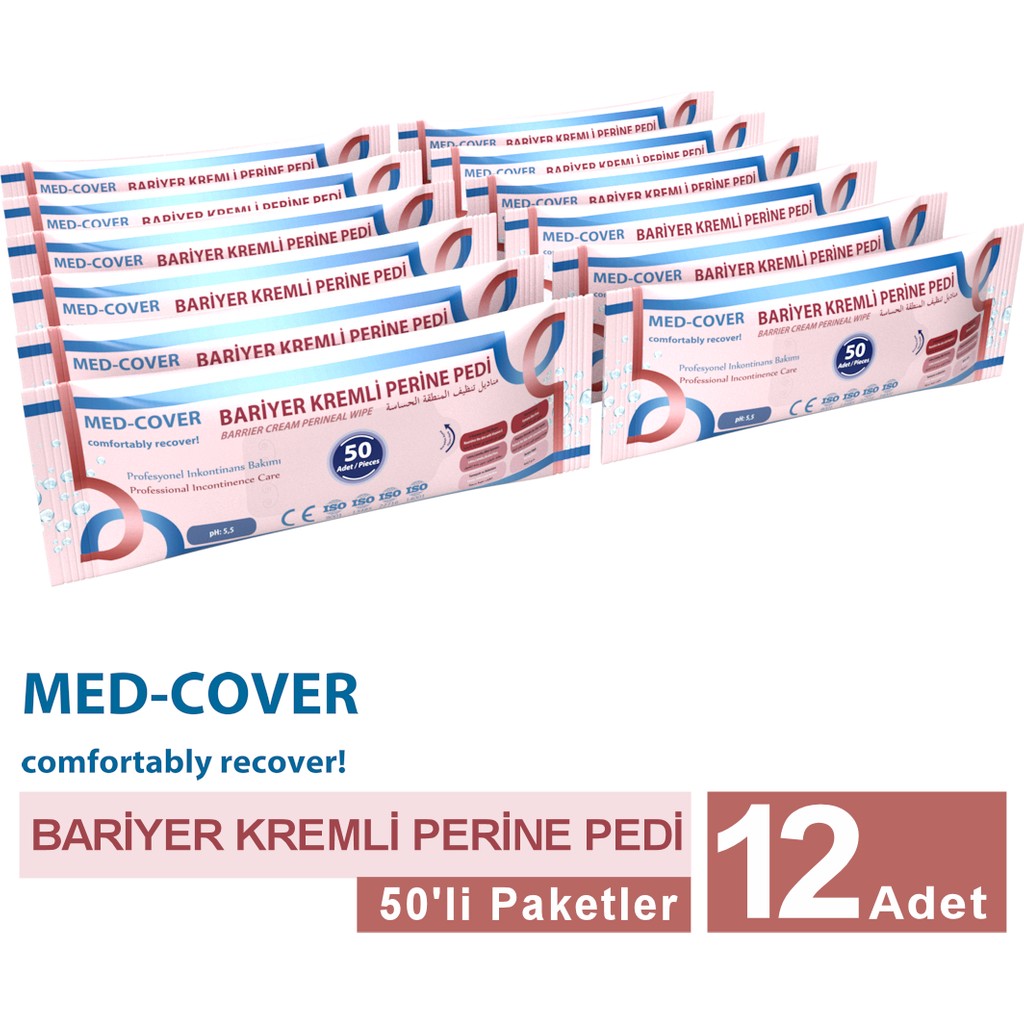 Med-Cover Bariyer Kremli Perine Pedi 50'li - 12 Adet Diğer Fiyatı