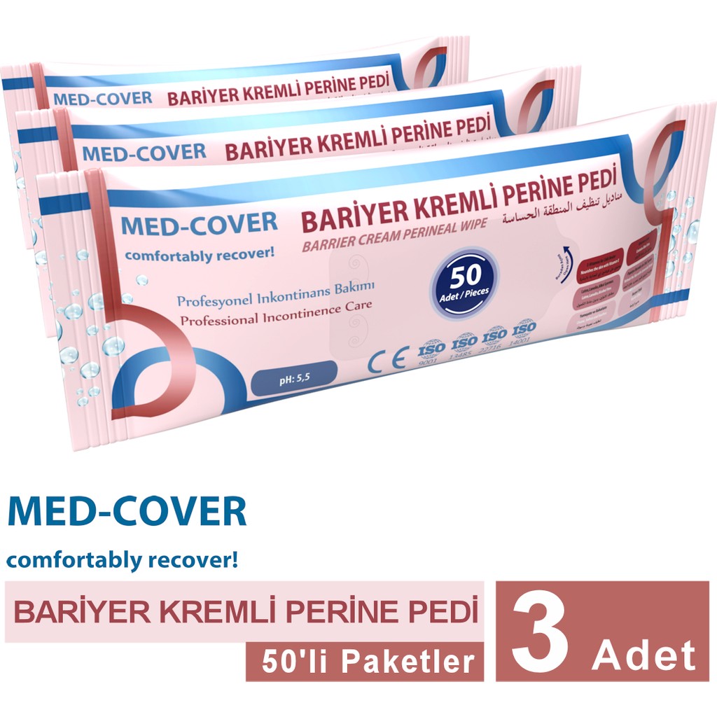 Med-Cover Bariyer Kremli Perine Pedi 50'li - 3 Adet Diğer Fiyatı