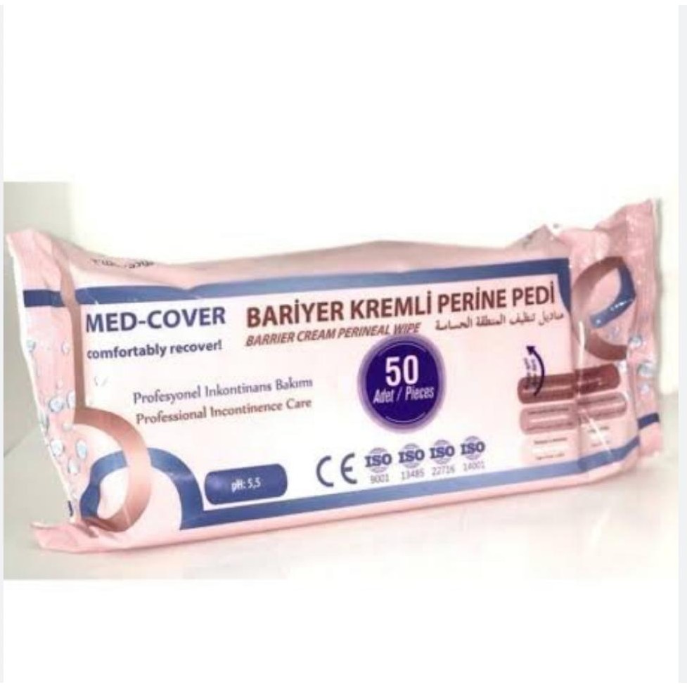 Med-Cover Med-Cover Bariyer Kremli Perina Havlusu Hasta Silme Mendili 5 Adet El / Yüz Havlusu Fiyatı