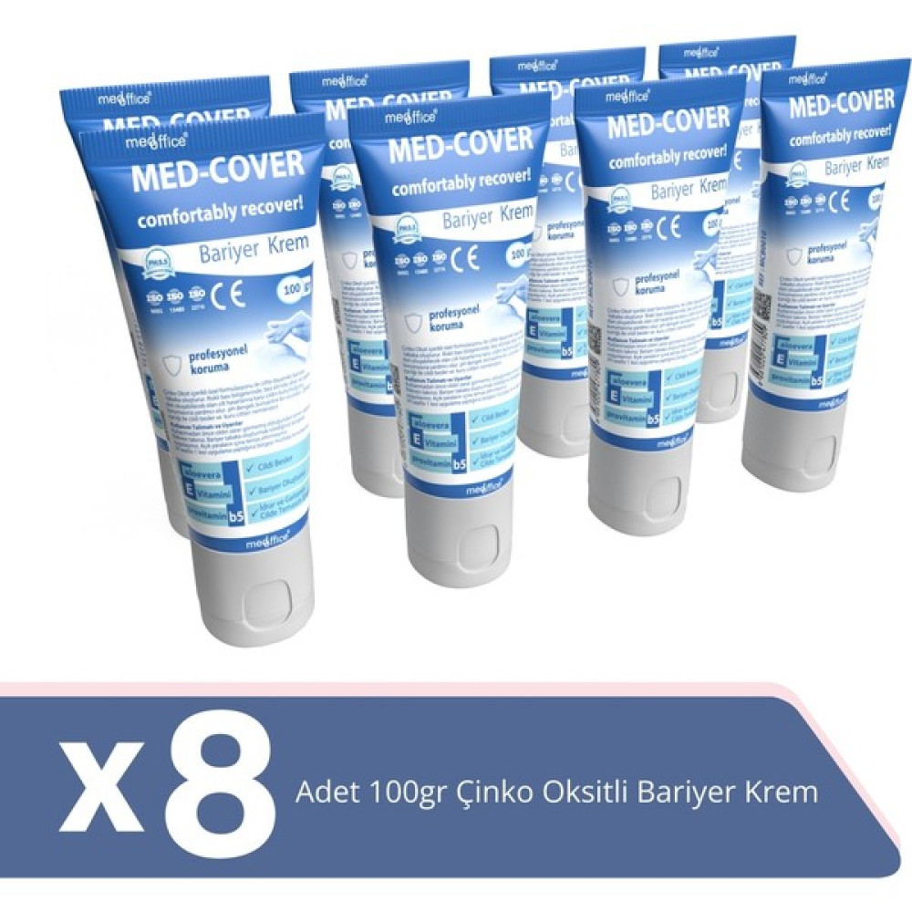 Med Cover Medcover Med-Cover Çinko Oksit Bariyer Krem 100GR x 8 Adet Nemlendiriciler Fiyatı