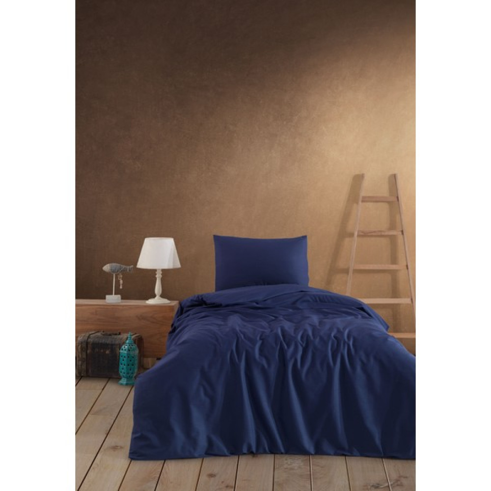 Medaillon Home Lacivert Pamuklu Lastikli Çarşaflı Tek Kişilik Nevresim Takımı - 160 x 220 cm Nevresim Takımı Fiyatı