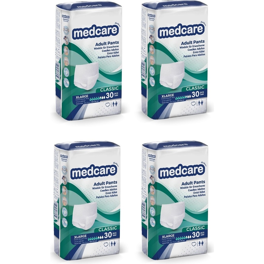 Medcare Emici Külot Xlarge ( Ekstra Büyük Boy ) 120 Adet - Beyaz Hasta Bezleri ve Temizliği Fiyatı