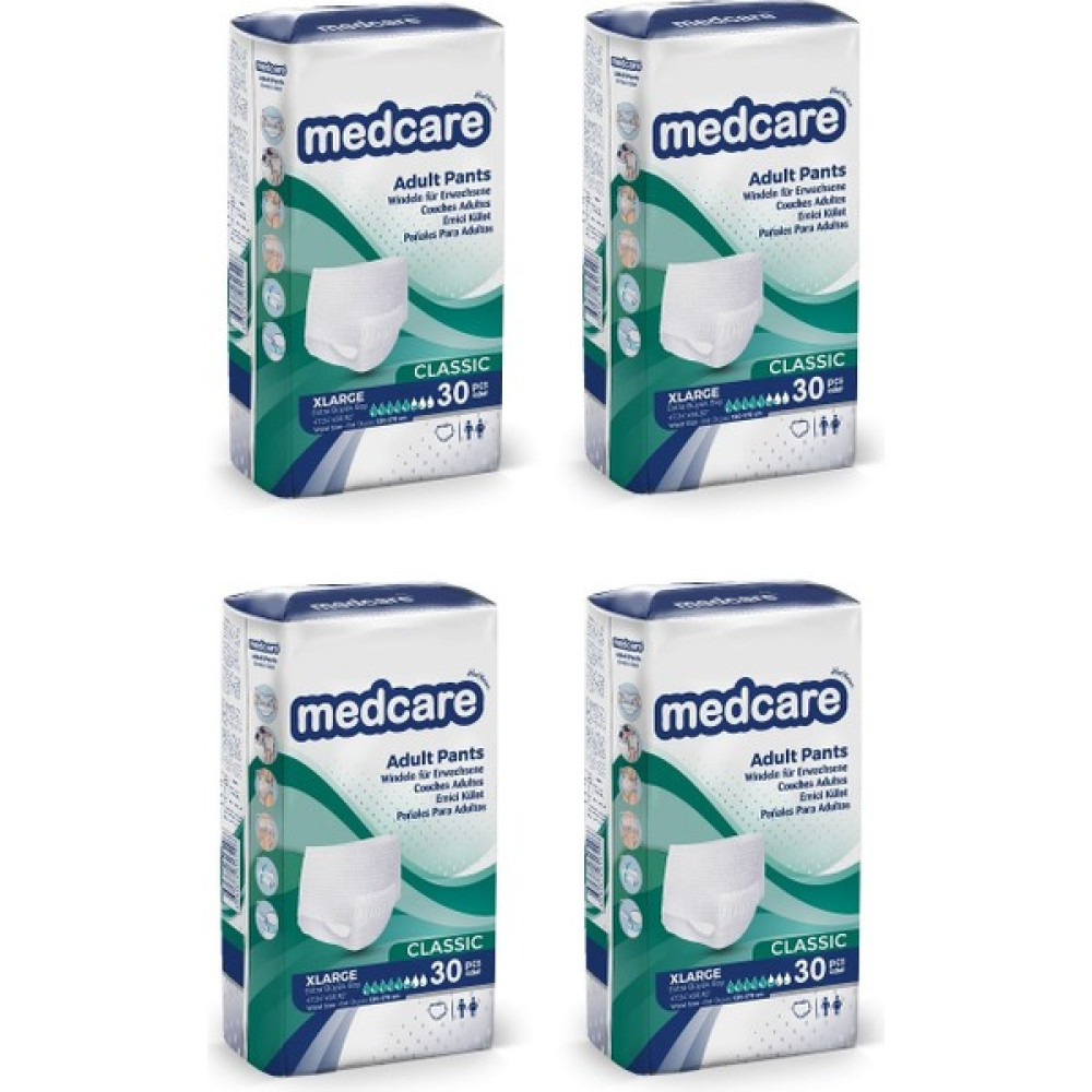 Medcare Emici Külot Xlarge ( Ekstra Büyük Boy ) 120 Adet - XL - Beyaz Hasta Bezleri ve Temizliği Fiyatı