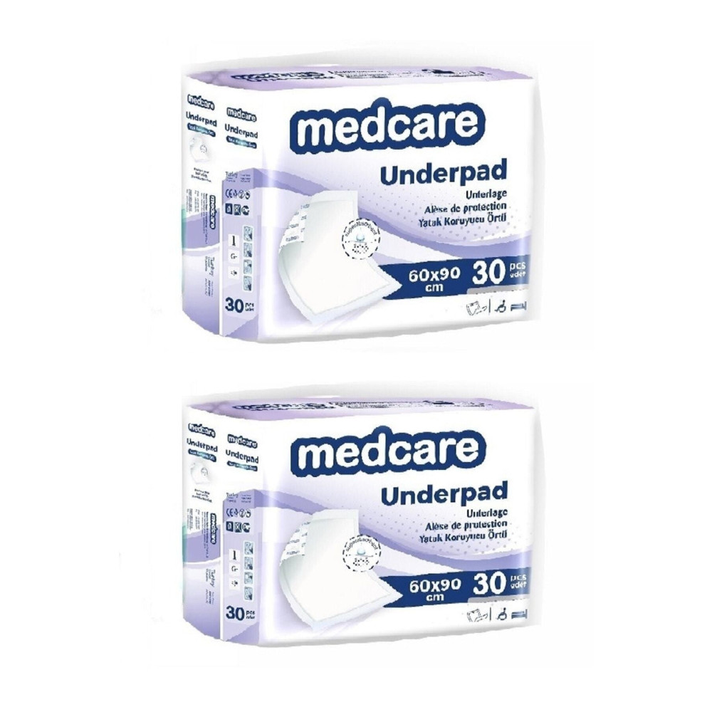 MEDCARE Hasta Altı Yatak Koruyucu Örtü / Köpek Çiş Pedi 60x90 30lu - 2 Paket 60 Adet Sağlık Fiyatı