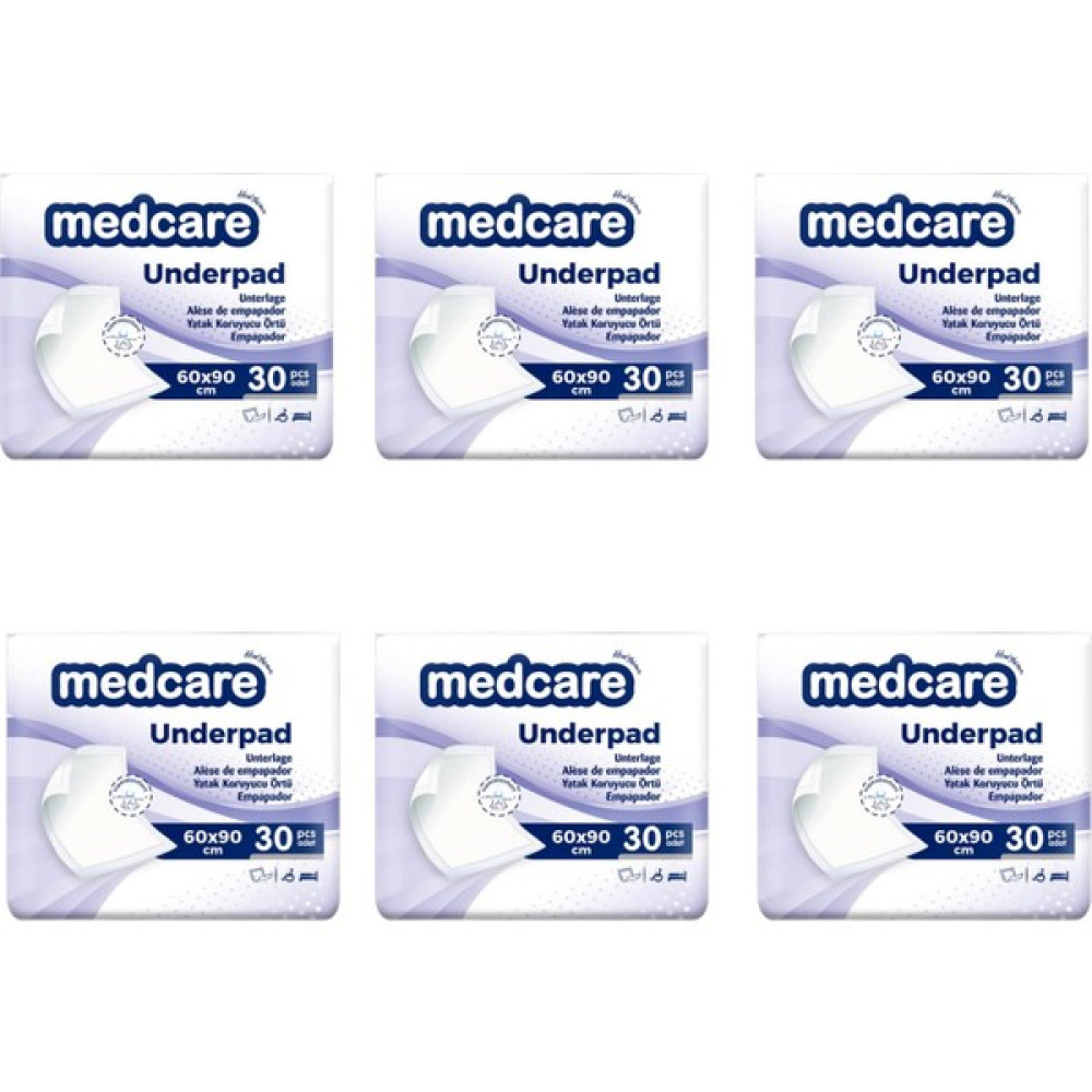 Medcare Yatak Koruyucu 60 x 90 180 Adet 6 Paket - 60 x 90 cm Alez / Yatak Koruyucu Fiyatı