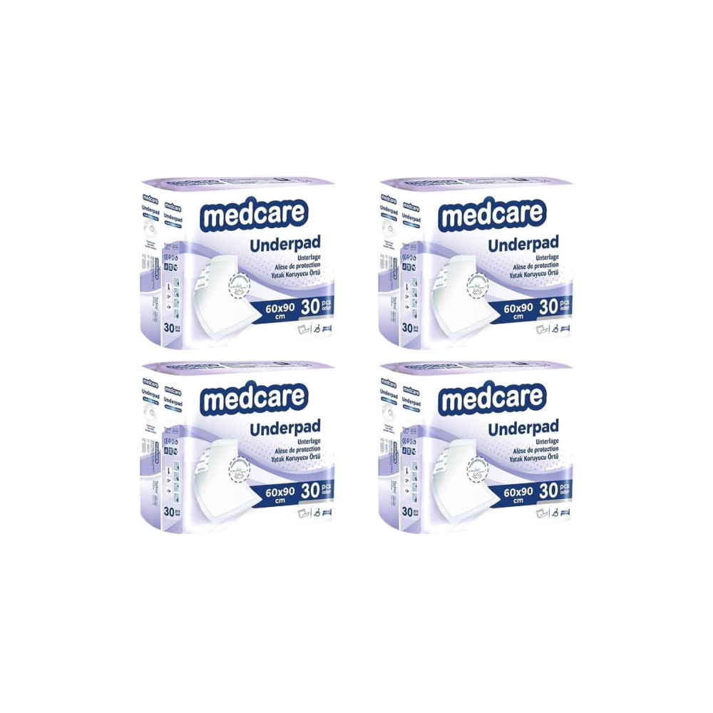 MEDCARE Yatak Koruyucu Örtü 60cm X 90cm 4 Paket 120 Adet Hasta Alt Pedi / Kedi Köpek Çiş Pedi Sağlık Fiyatı