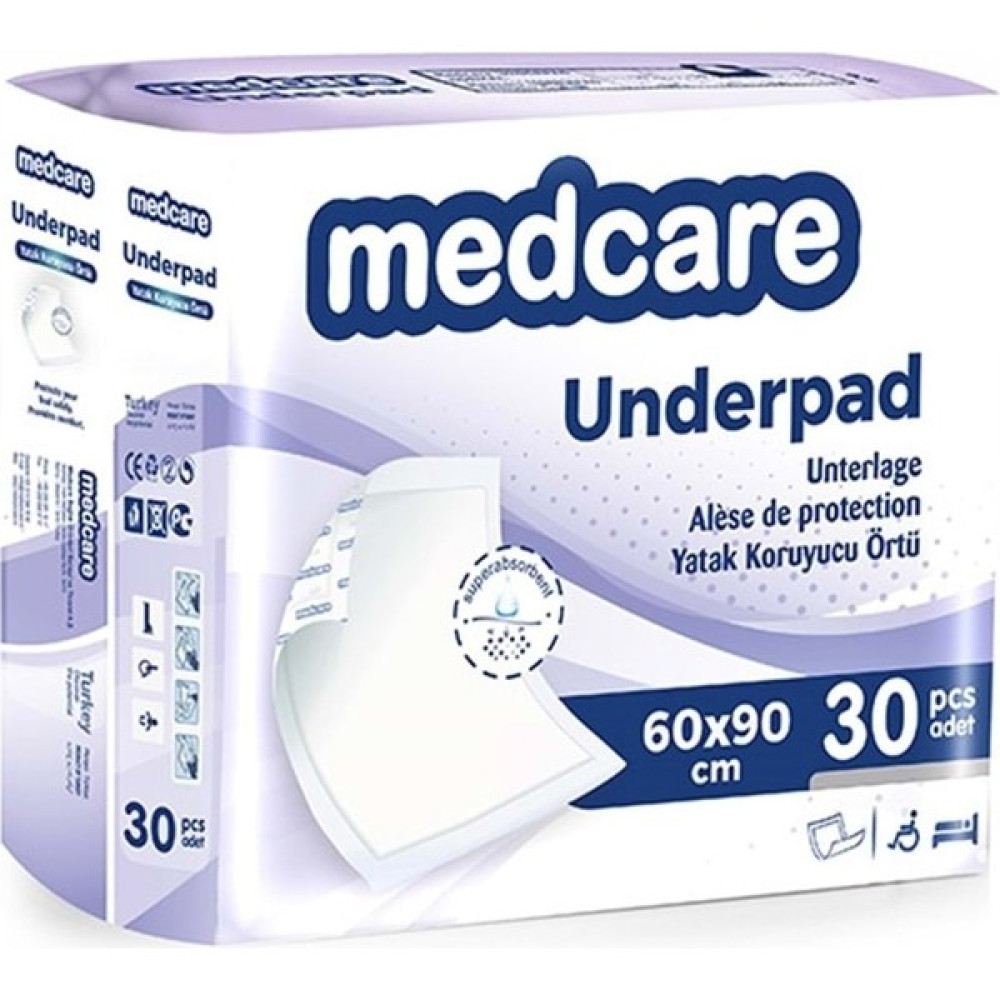 Medcare Yatak Koruyucu Örtü/Hasta Altı Serme/Çiş Pedi 60cm×90cm 30lu 6 Paket 180 Adet - 1 Hasta Bezleri ve Temizliği Fiyatı