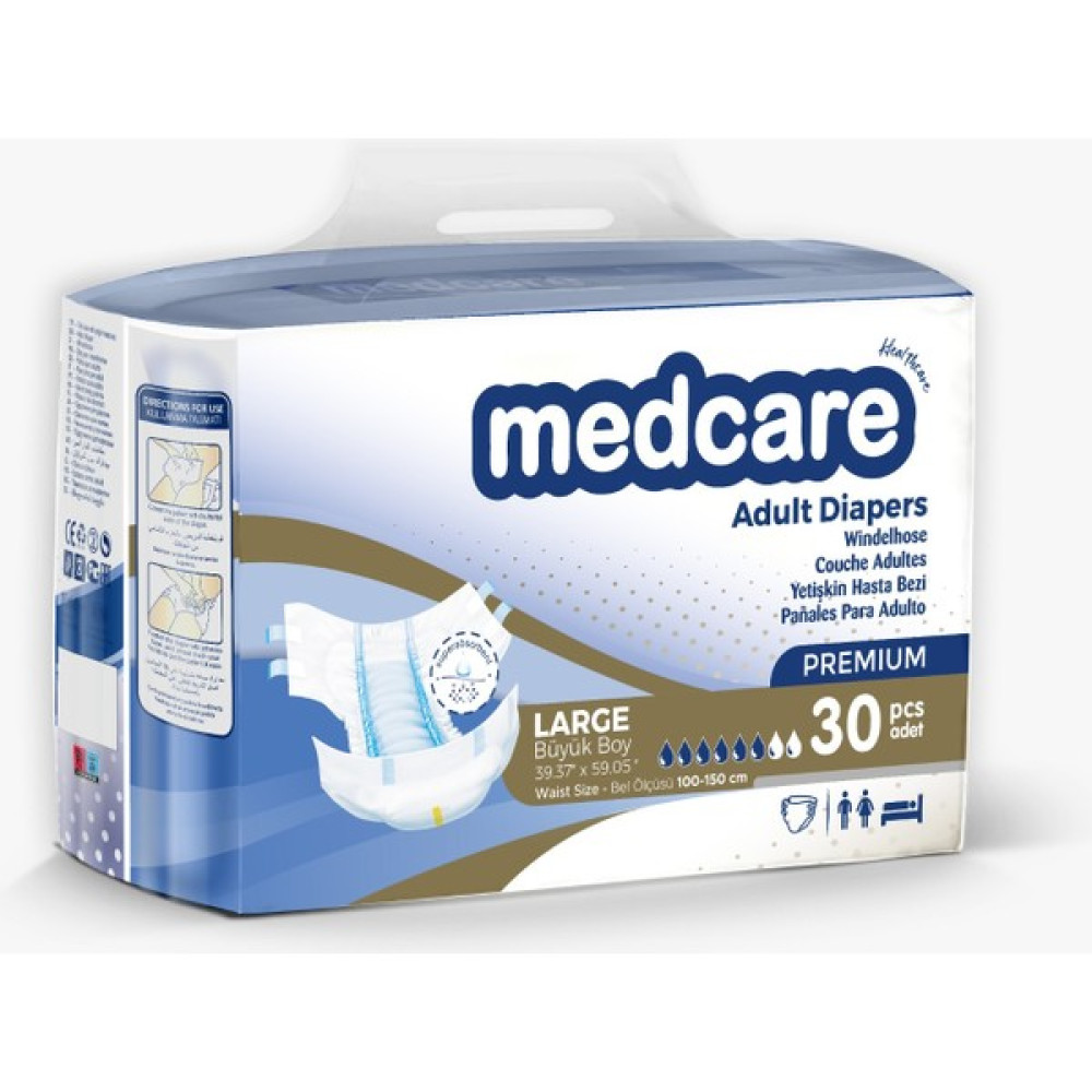 Medcare Yetişkin Hasta Bezi Large Premium Özel Seri (Büyük Boy) L 30 Adet - Beyaz Hasta Bezleri ve Temizliği Fiyatı