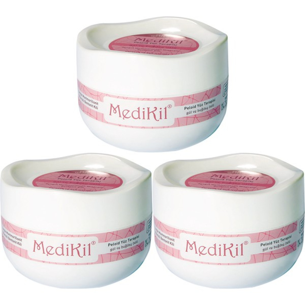 Medikil Peloid Yüz Terapisi / Gül ve Buğday Özlü Bentonit Kili x 3 Adet Maskeler Fiyatı