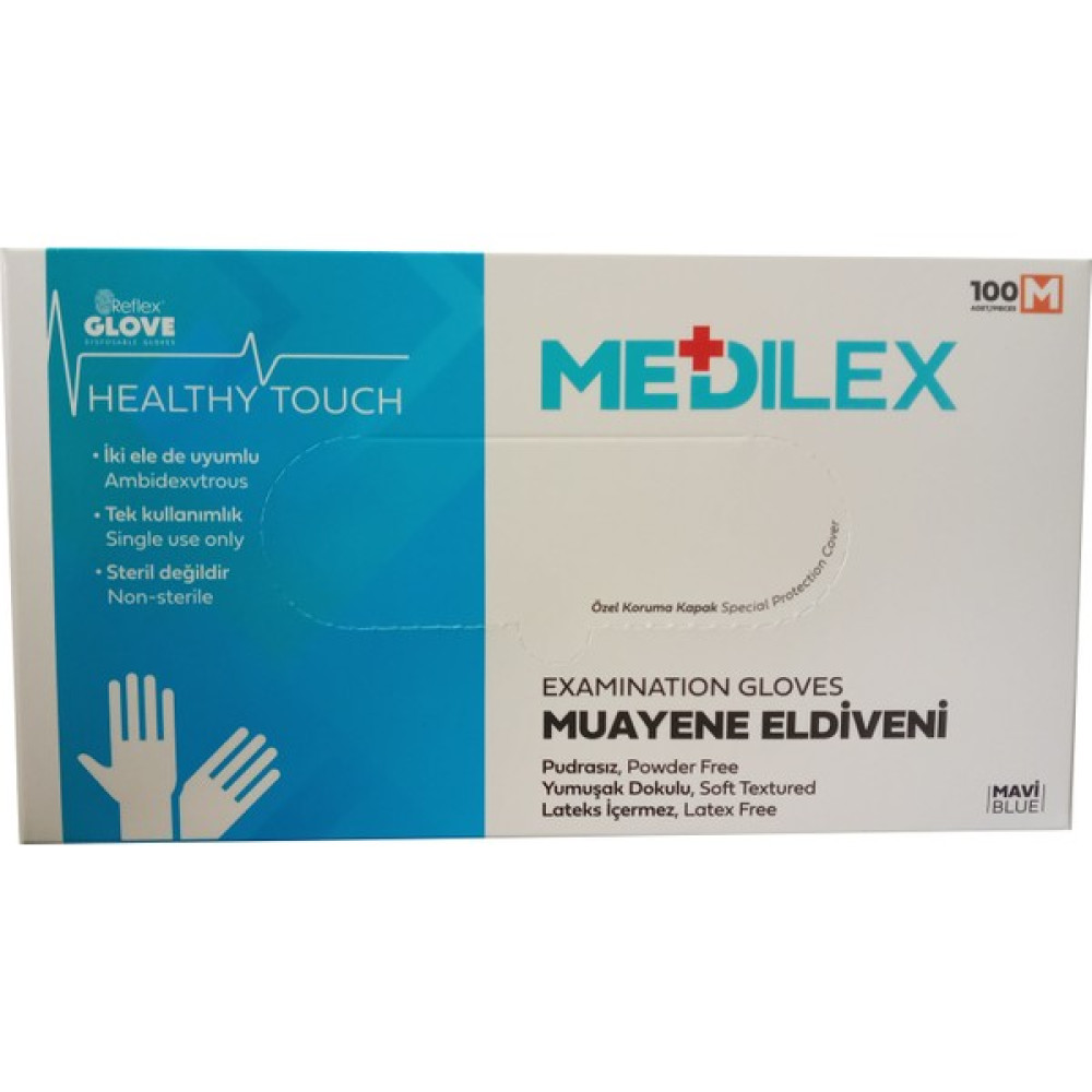 Medilex Pudrasız Mavi Eldiven 100'lü Medium Temizlik Malzemeleri Fiyatı