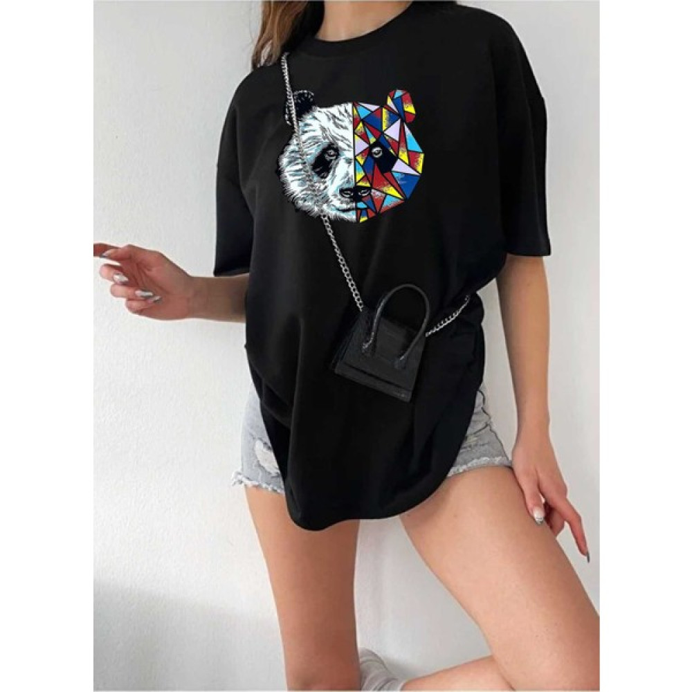 Medinenur Unisex Panda Baskılı Tshirt Bayan T-shirt Fiyatı