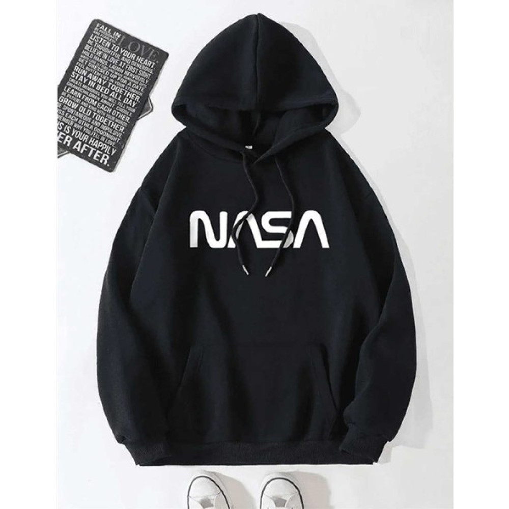 Medinenur Unisex Siyah Nasa Baskılı Kapüşonlu Sweatshirt Erkek Sweatshirt Fiyatı