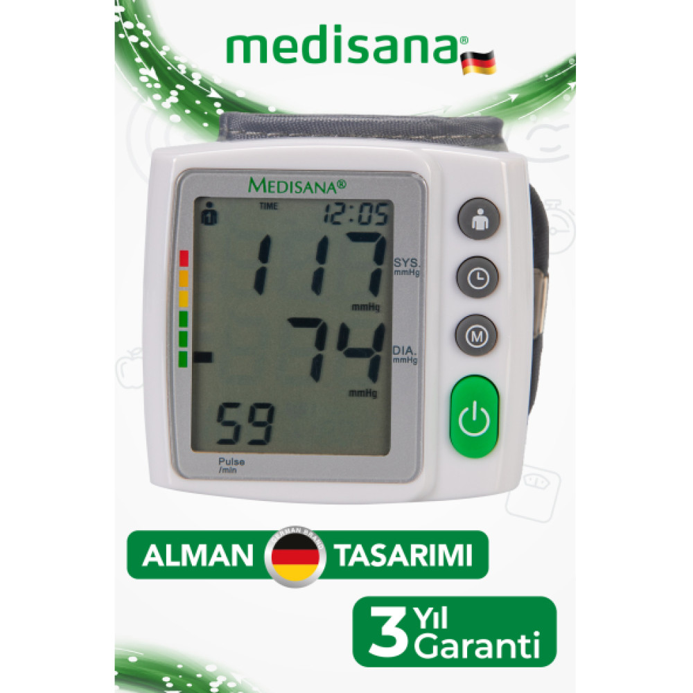 Medisana Alman Tasarim Dijital Genis Ekranli Aritmi Ozellikli Saklama Kutulu Bilekten Olcer Tansiyon Aleti Medikal Ürünler Fiyatı