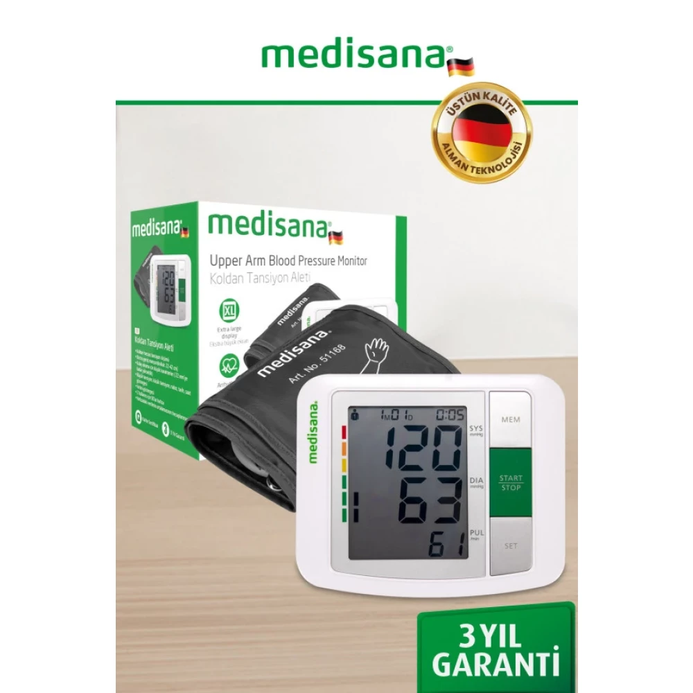 Medisana Alman Tasarim Ekstra Genis Ekranli Aritmi Ozellikli 2X90 Hafizali Kol Tipi Dijital Tansiyon Aleti Medikal Ürünler Fiyatı