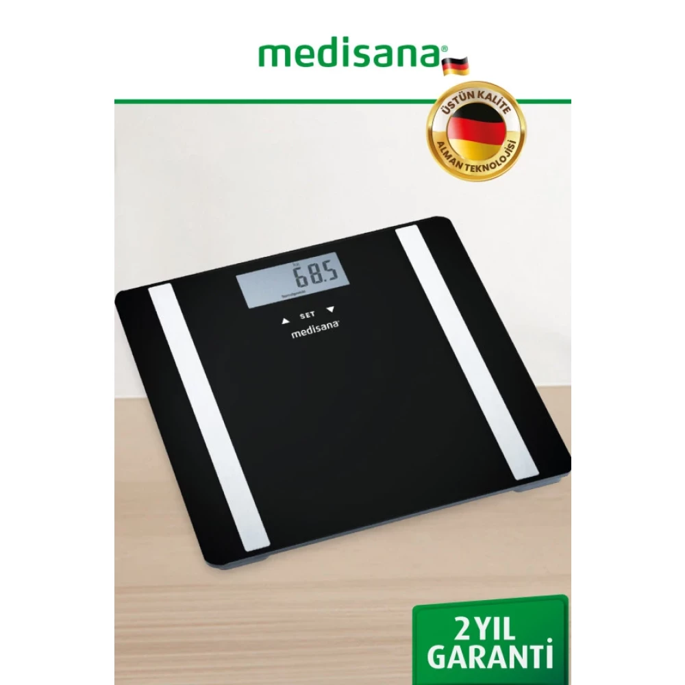 Medisana Alman Tasarim Genis Lcd Ekranli Yag Olcer Fonksiyonlu Vucut Analizli Tarti Baskul Baskül & Tartılar Fiyatı
