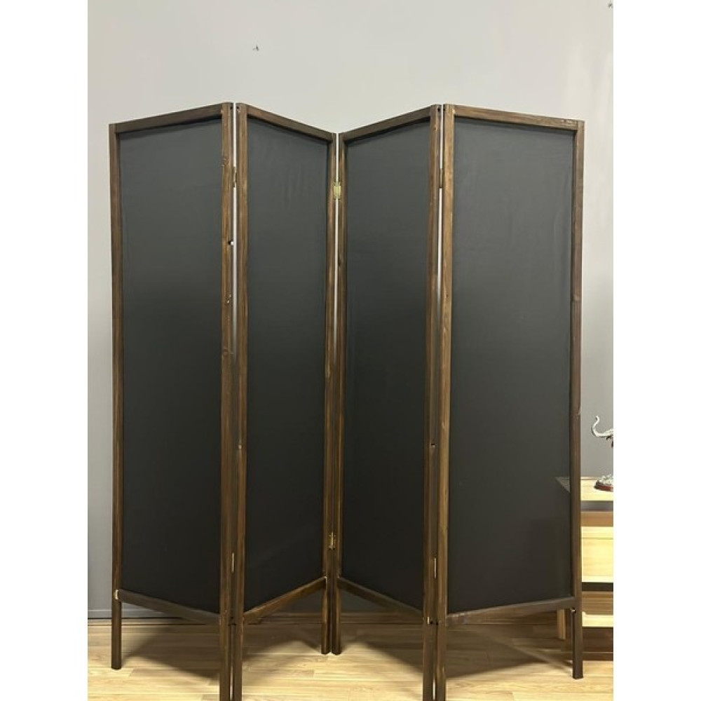 Meditroia Paravan Seperatör Panel Kumaş Paravan Ara Bölme Aparat 4 Kanat Siyah - 200x150 - Ahşap - Ceviz Oda Mobilyası Takımı Fiyatı