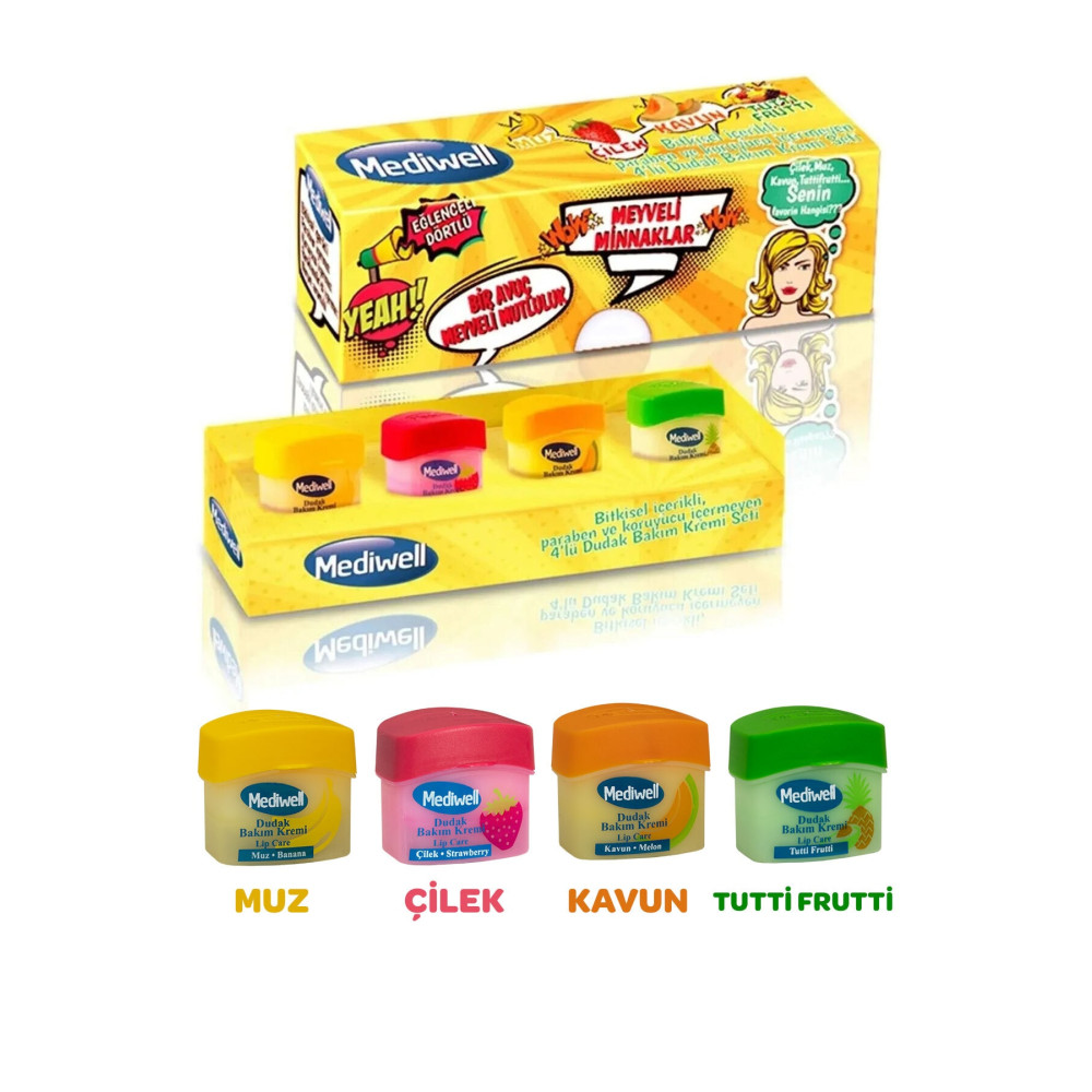 Mediwell Dudak Bakım Kremi 4 Adet X 5 ml Dudak Bakımı / Koruyucu Fiyatı