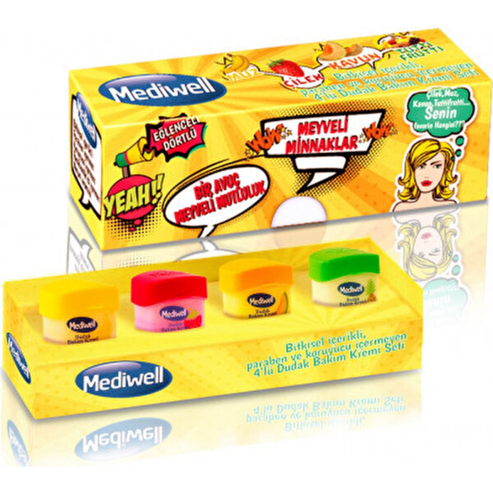 Mediwell Dudak Bakım Kremi Seti 4 x 5 ml Dudak Bakımı / Koruyucu Fiyatı