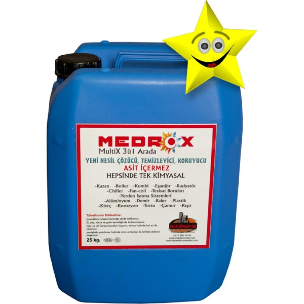 Medrox Stop Multix Sistem Temizleme Koruma Kimyasalı (Asit Içermez) Kombi Tesisat Radyatörlerdeki Kireci Tortuyu Temizler) 25 kg Nalburiye & Hırdavat Fiyatı
