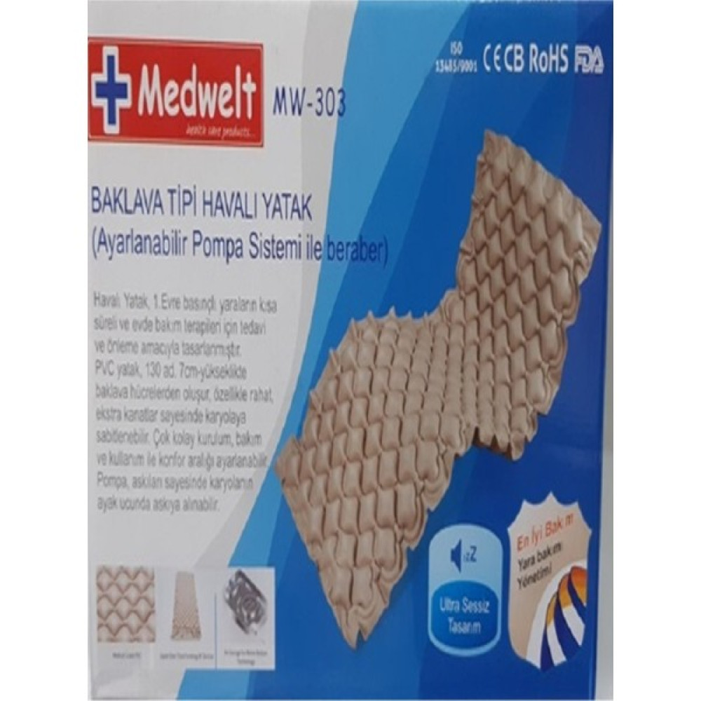 Medwelt Havalı Yatak Baklava Tipi - 100 x 100 cm Yatak Fiyatı