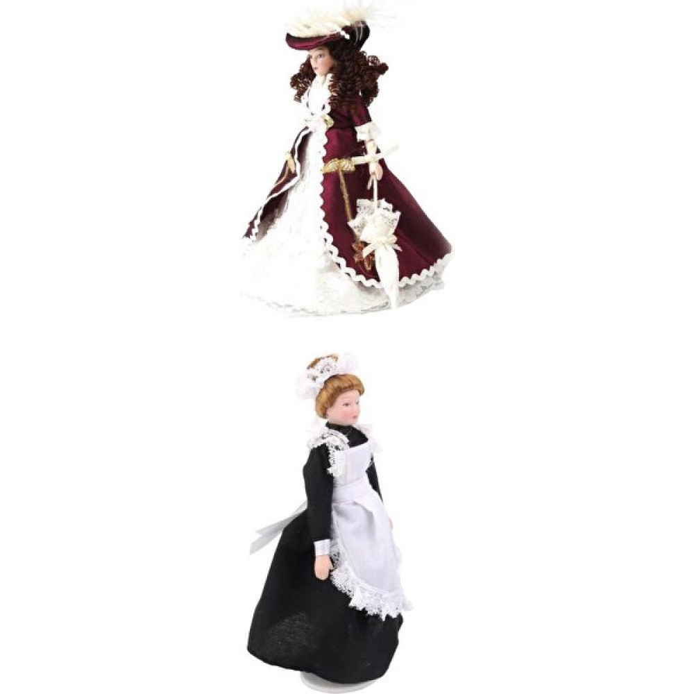 Meetsue 2 Adet 1:12 Dollhouse Porselen Dolls Lady'de Elbise Masa Ev Oda Süsleri (Yurt Dışından) Bebek Oyuncakları Fiyatı