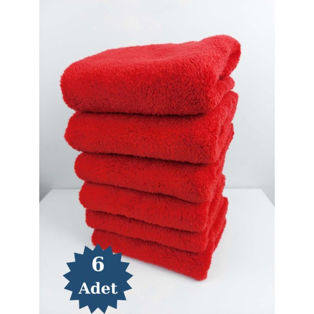 Mef Collection 6'lı Kırmızı Mikrofiber Boya Tutmayan Kuaför Havlusu Berber Havlusu - 50 x 90 cm - Leke ve Solmaya Dayanıklı - 50 x 90 cm El / Yüz Havlusu Fiyatı