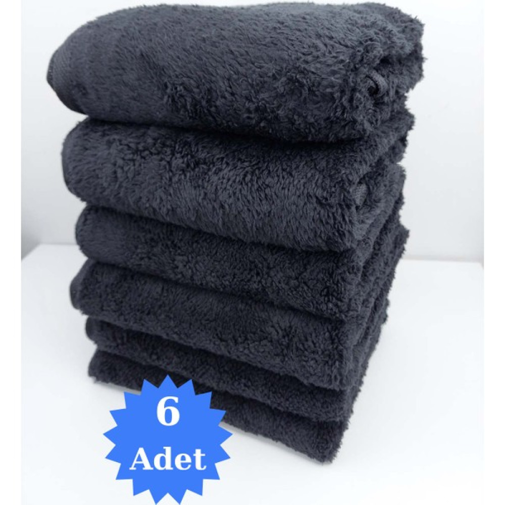 Mef Collection 6'lı Siyah Mikrofiber Boya Tutmayan Kuaför Havlusu Berber Havlusu - 50 x 90 cm - Leke ve Solmaya Dayanıklı - 50 x 90 cm El / Yüz Havlusu Fiyatı