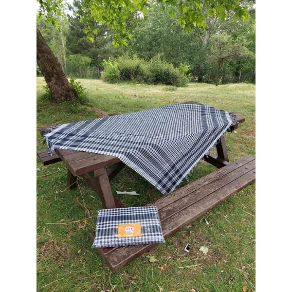 Mef Collection Çok Amaçlı Sofra Bezi Masa Piknik Örtüsü Siyah 150x150 cm 2'li - 150 x 150 cm Masa Örtüsü Fiyatı