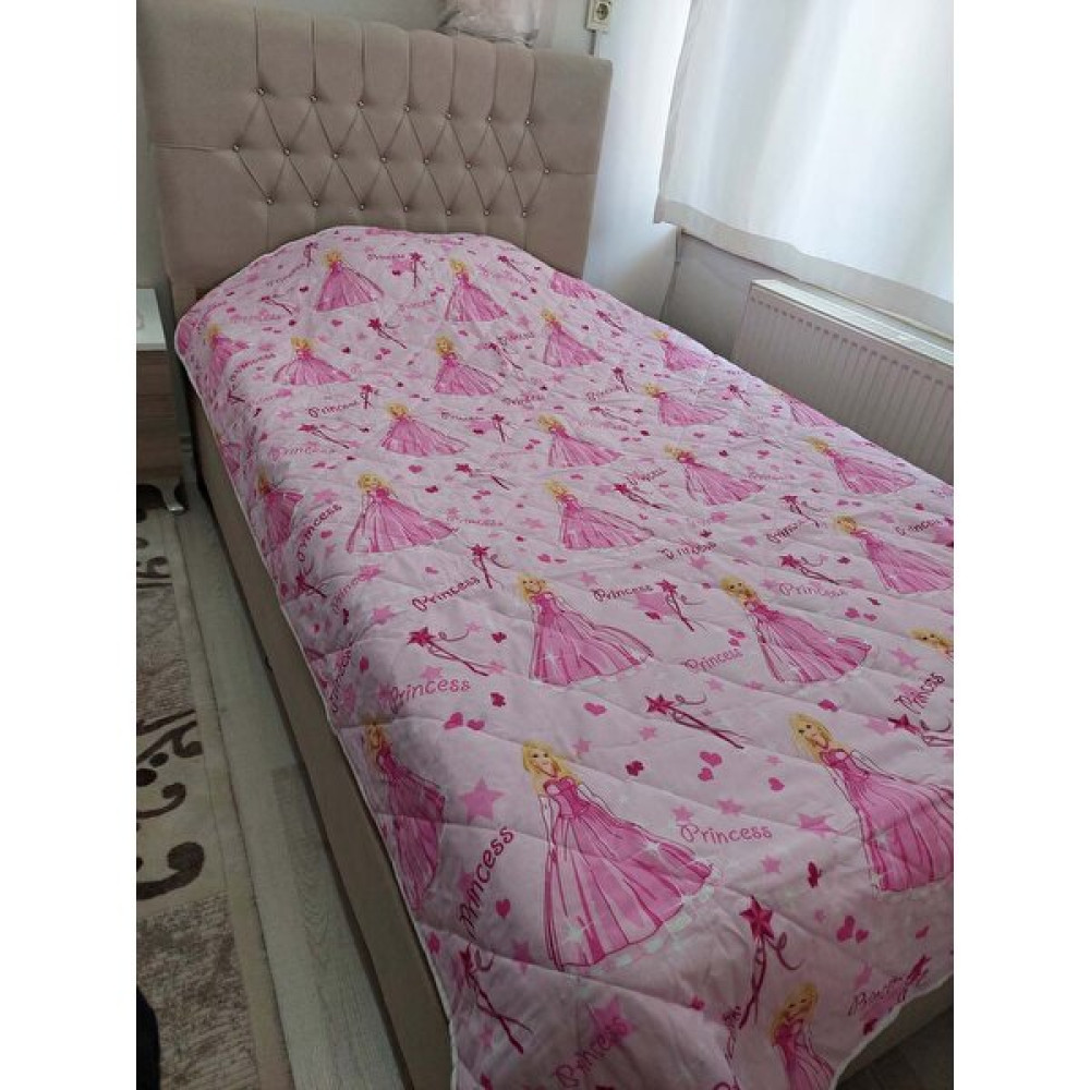 Mef Collection Çok Amaçlı Yatak Örtüsü Kapitoneli Tek Kişilik Prenses Desen 160X230 cm - Pembe - 160 x 230 cm Yatak Örtüsü Fiyatı