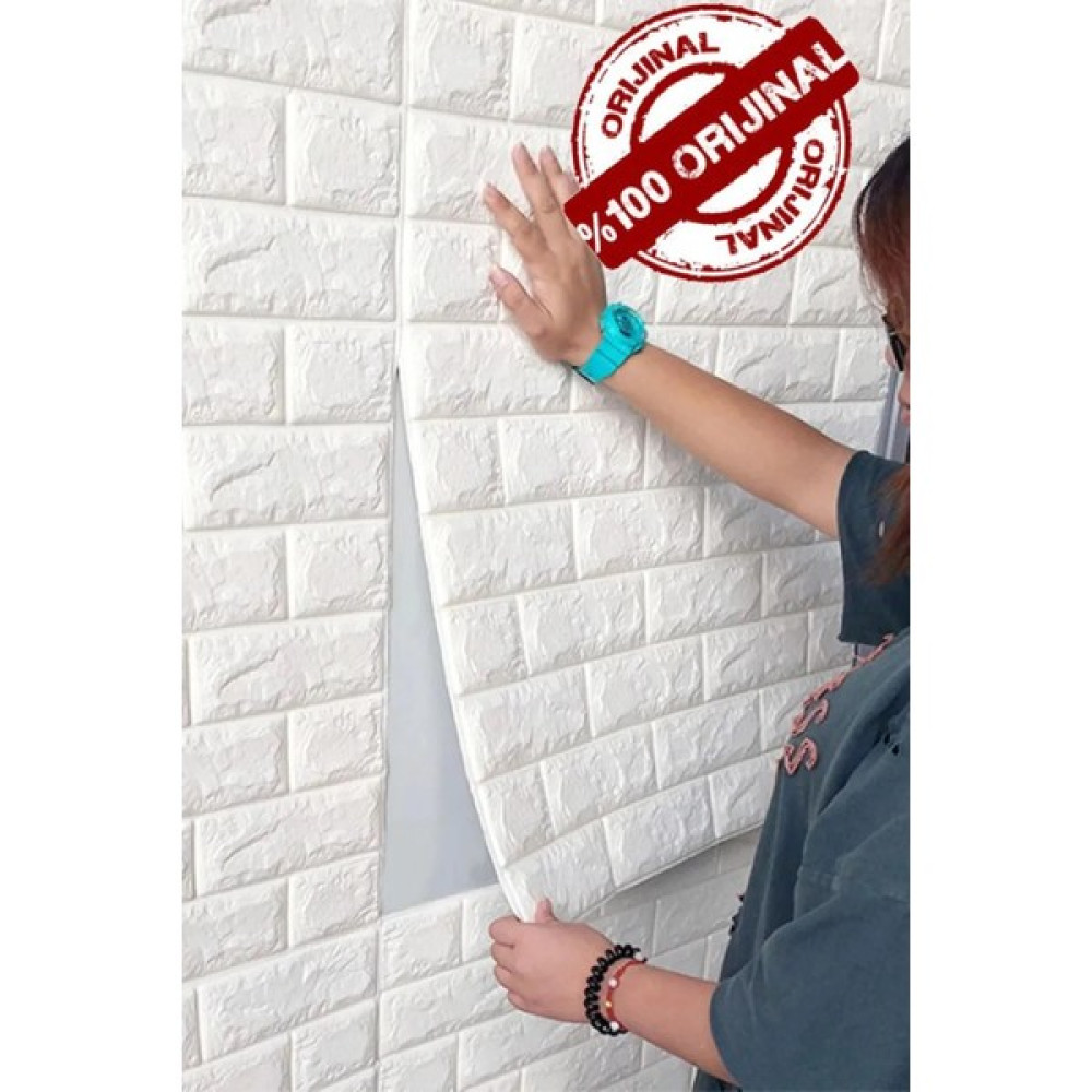 Mefawall 50 x 70 cm Kendinden Yapışkanlı Esnek Köpük Duvar Paneli Duvar Kağıdı - Beyaz Duvar Kağıdı Fiyatı