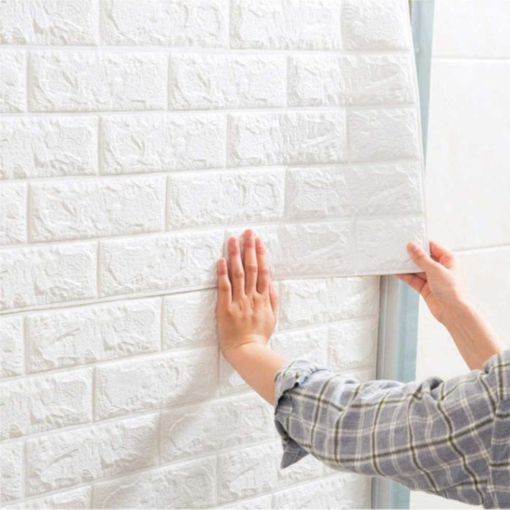 Mefawall Kendinden Yapışkanlı Esnek Köpük Duvar Kağıdı Paneli - Beyaz - 50 x 70 cm Duvar Kağıdı Fiyatı
