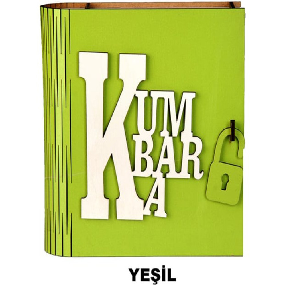 Meftun Ahşap Dizayn Ahşap Kitap Kumbara - Yeşil Kumbara Fiyatı