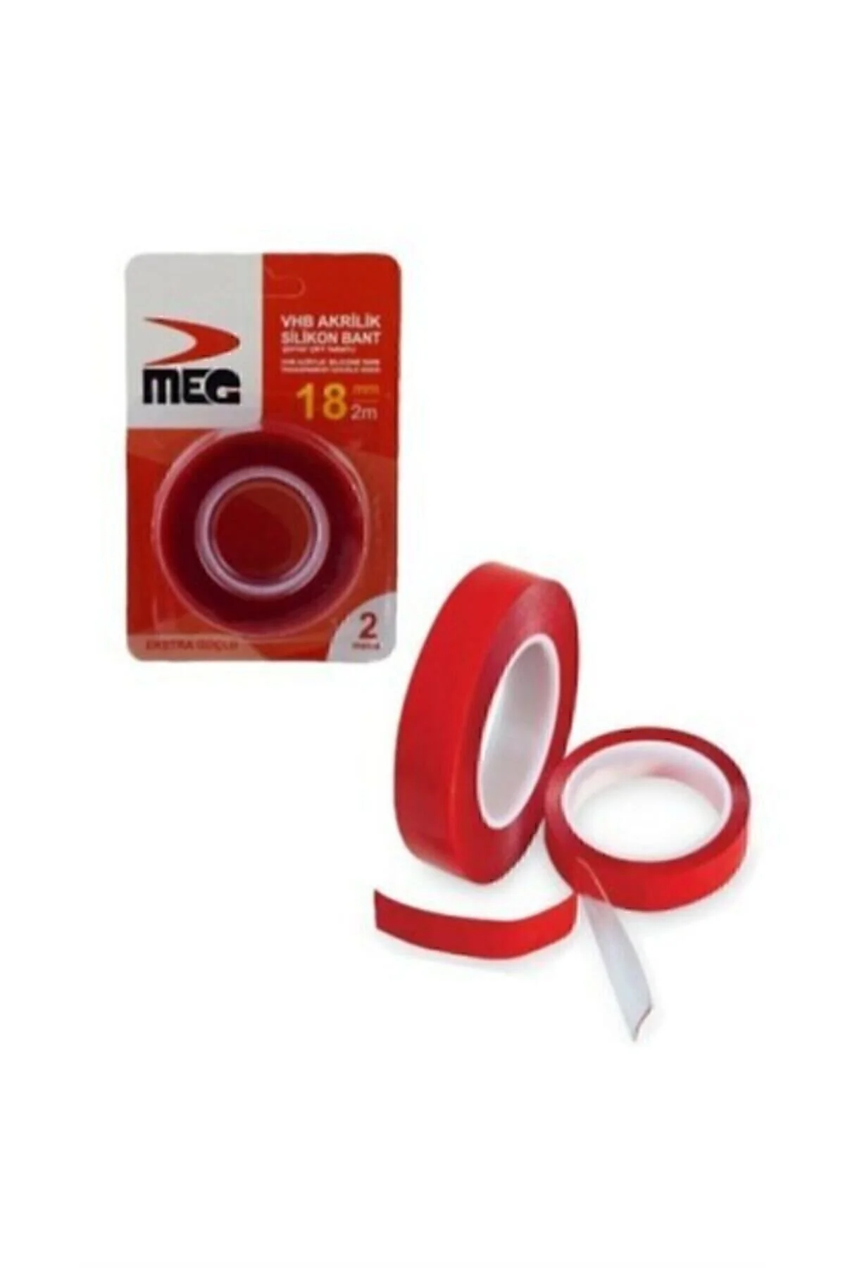 Meg Çift Taraf Akrilik Şeffaf Silikon Bant 18mm*2mt." Nalburiye & Hırdavat Fiyatı