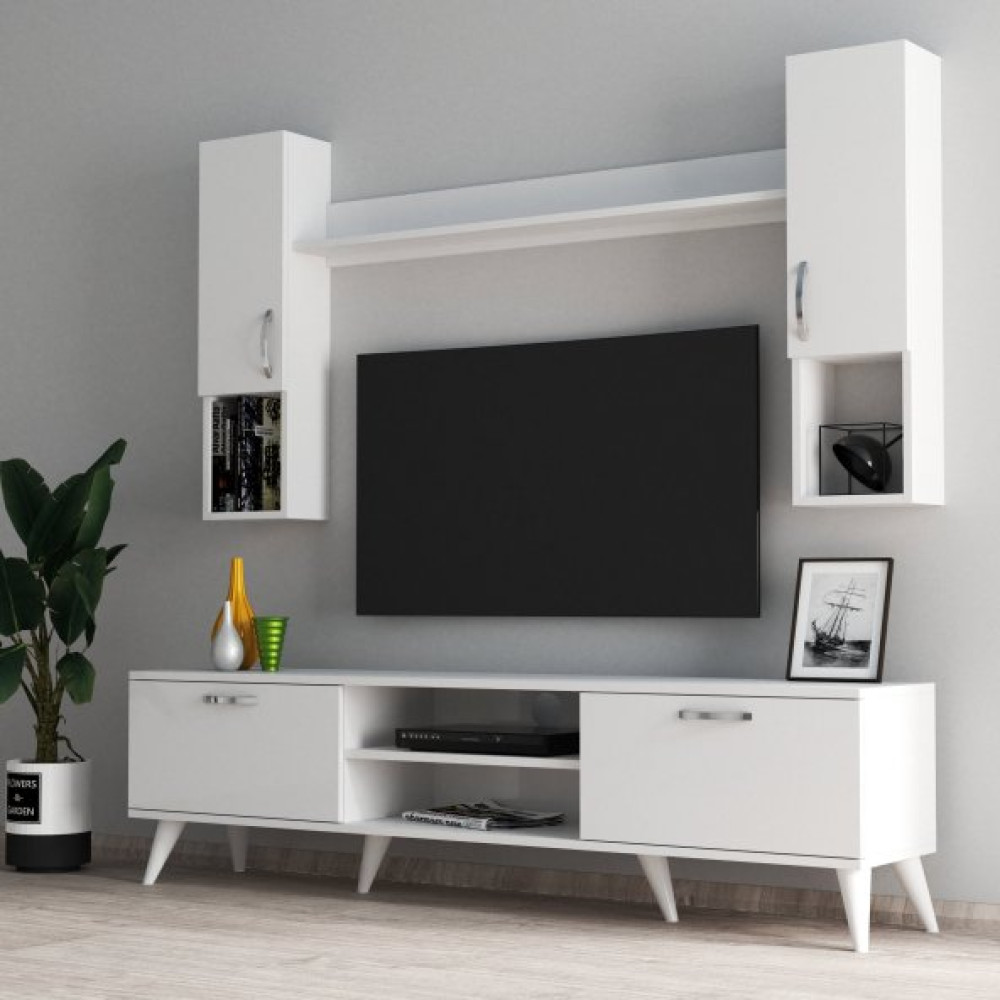 Mega 180 Lik Kapakli Rafli Tv Unitesi Beyaz - Tvu0201 Tv Ünitesi / Sehpası Fiyatı
