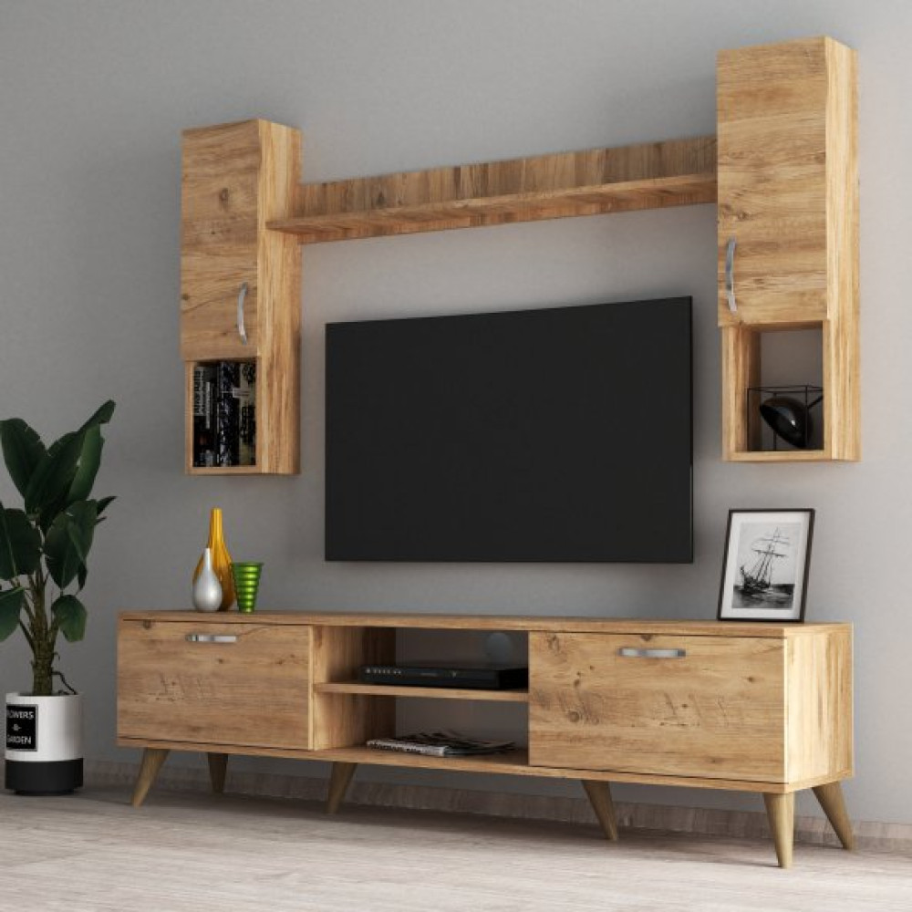 Mega 180 Lik Kapakli Rafli Tv Unitesi Cam - Tvu0202 Tv Ünitesi / Sehpası Fiyatı