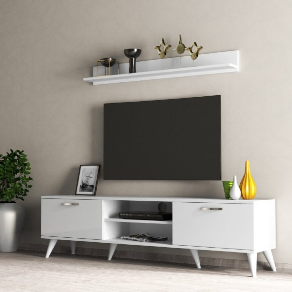 Mega 180 Lik L Rafli Tv Unitesi Beyaz - Tvu0101 Tv Ünitesi / Sehpası Fiyatı