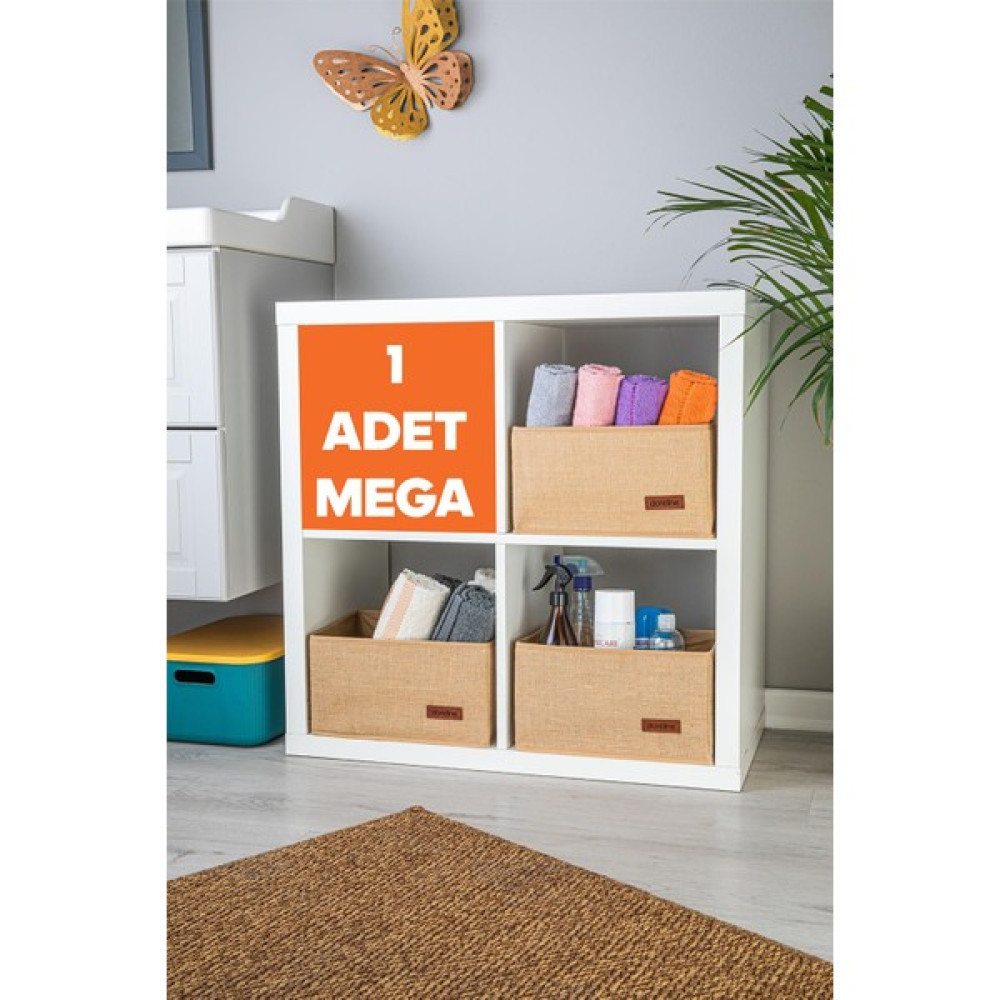 Mega Elite Katlanır Jüt Dikdörtgen Kutu 1 Li Set Çekmece, Dolap Içi Düzenleyici Organizer 31X22X16 - Renk Ayakkabı Saklama Kutusu Fiyatı