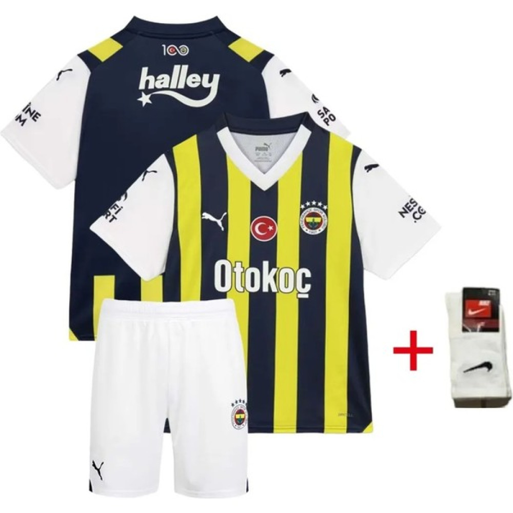 Mega Fusion Fenerbahçe Isimsiz 2023/24 Sezon Çocuk Futbol Forması Çorap Bileklik Set 4 Parça Futbol Malzemeleri Fiyatı