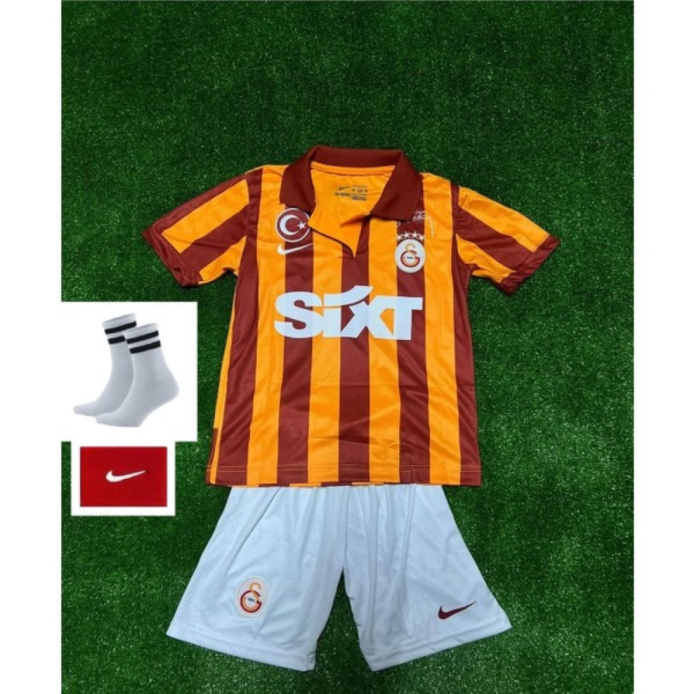 Mega Fusion Galatasaray Yüzüncü Yıl Özel Tasarım Çocuk Forması 4'lü Set Şortlu, Çorap ve Bileklik Futbol Malzemeleri Fiyatı
