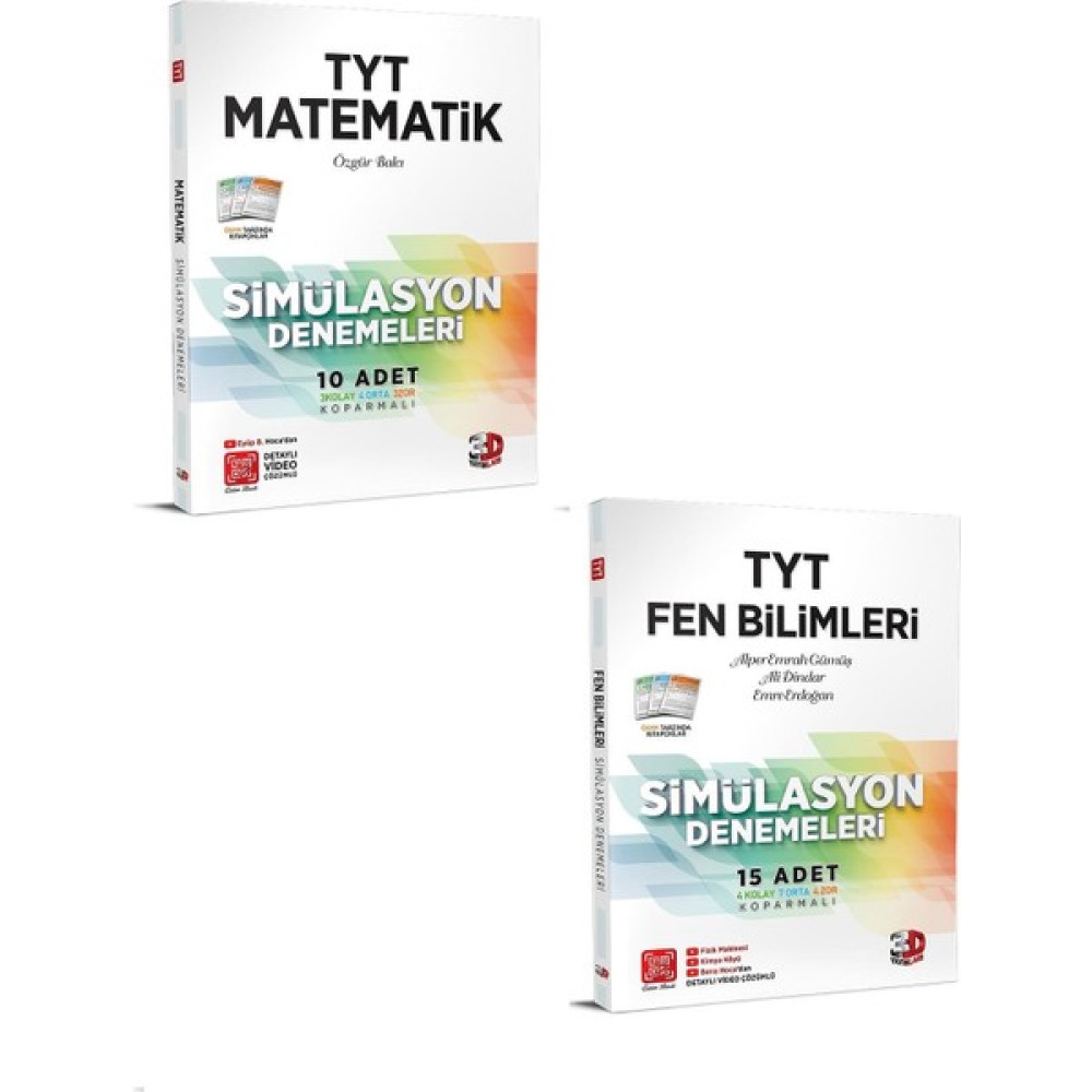 Mega Kitap 3D Yayınları Tyt Matematik Fen Bilimleri Deneme Seti Yeni 2021 Temel Yeterlilik Testi (TYT) Fiyatı