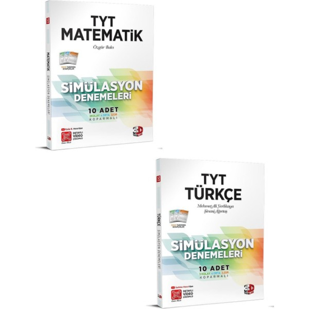 Mega Kitap 3D Yayınları Tyt Matematik Türkçe Deneme Seti Yeni 2021 Temel Yeterlilik Testi (TYT) Fiyatı