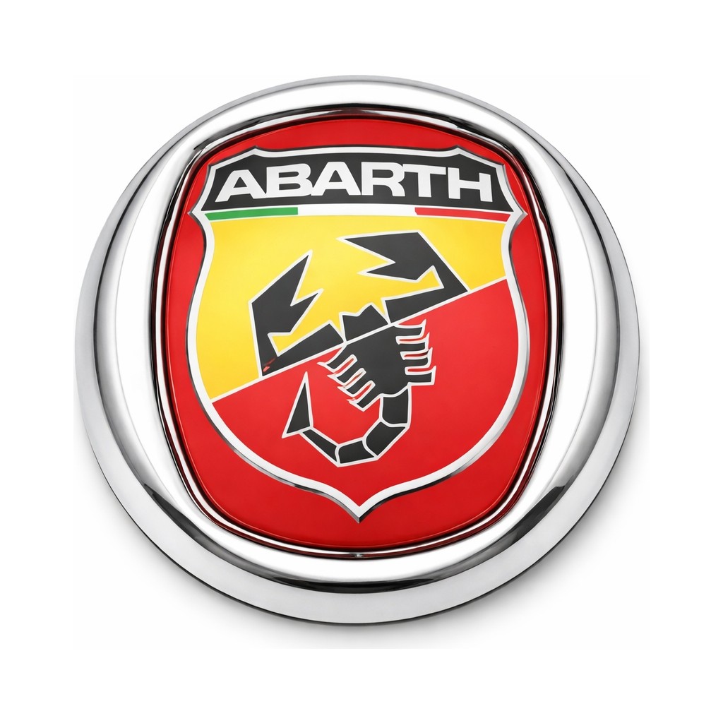 Mega Oto Market Abarth 8x8 cm 3D Metal Oto Amblem Krom Çerçeveli Panjur Bagaj Logo Universal Arma - Renkli - 8 cm SSD / Solid State Drive Fiyatı