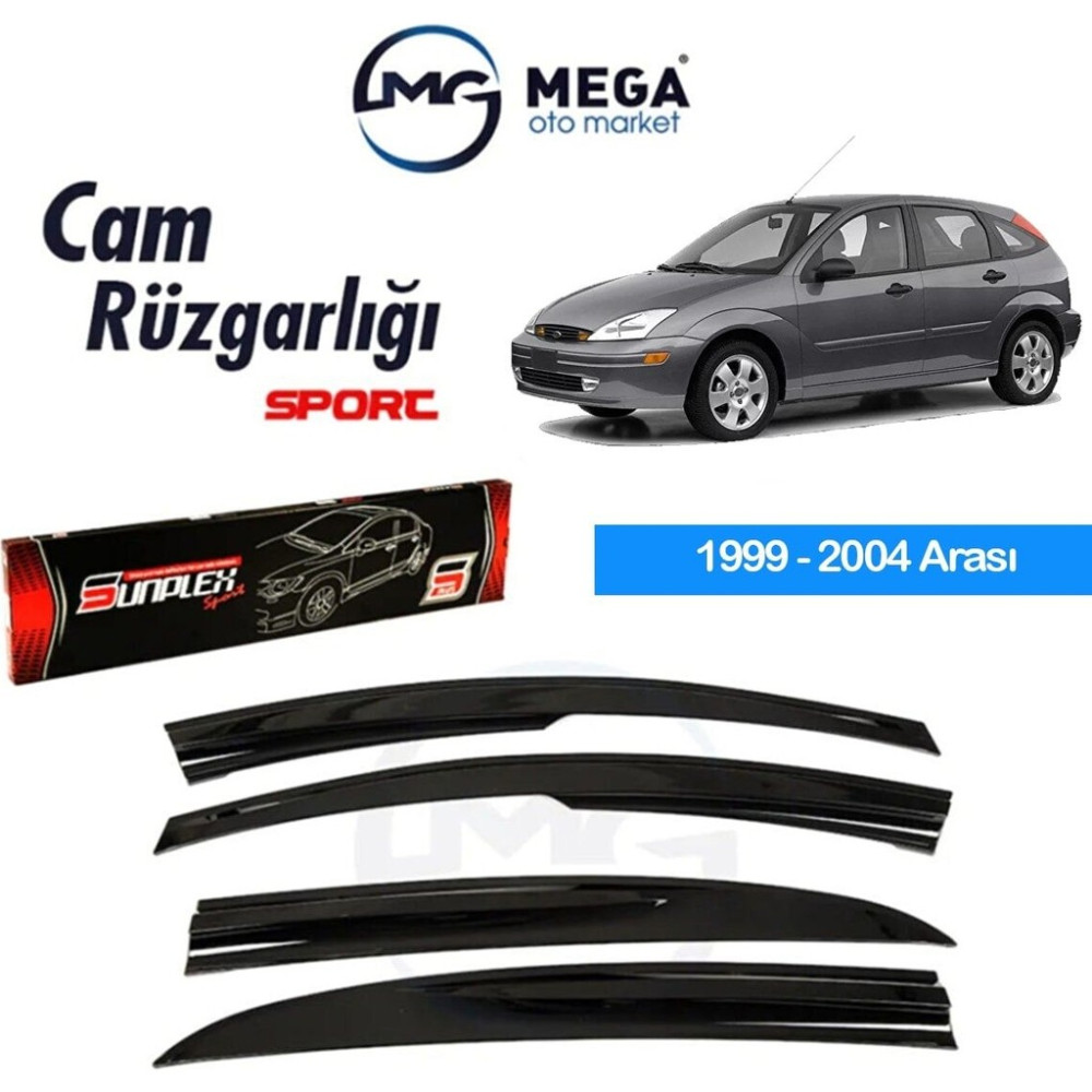 Mega Oto Market [brand] Ford Focus 1 1999 - 2004 Arası Mugen Tip Cam Rüzgarlık Sunplex Oto Rüzgarlıkları Fiyatı