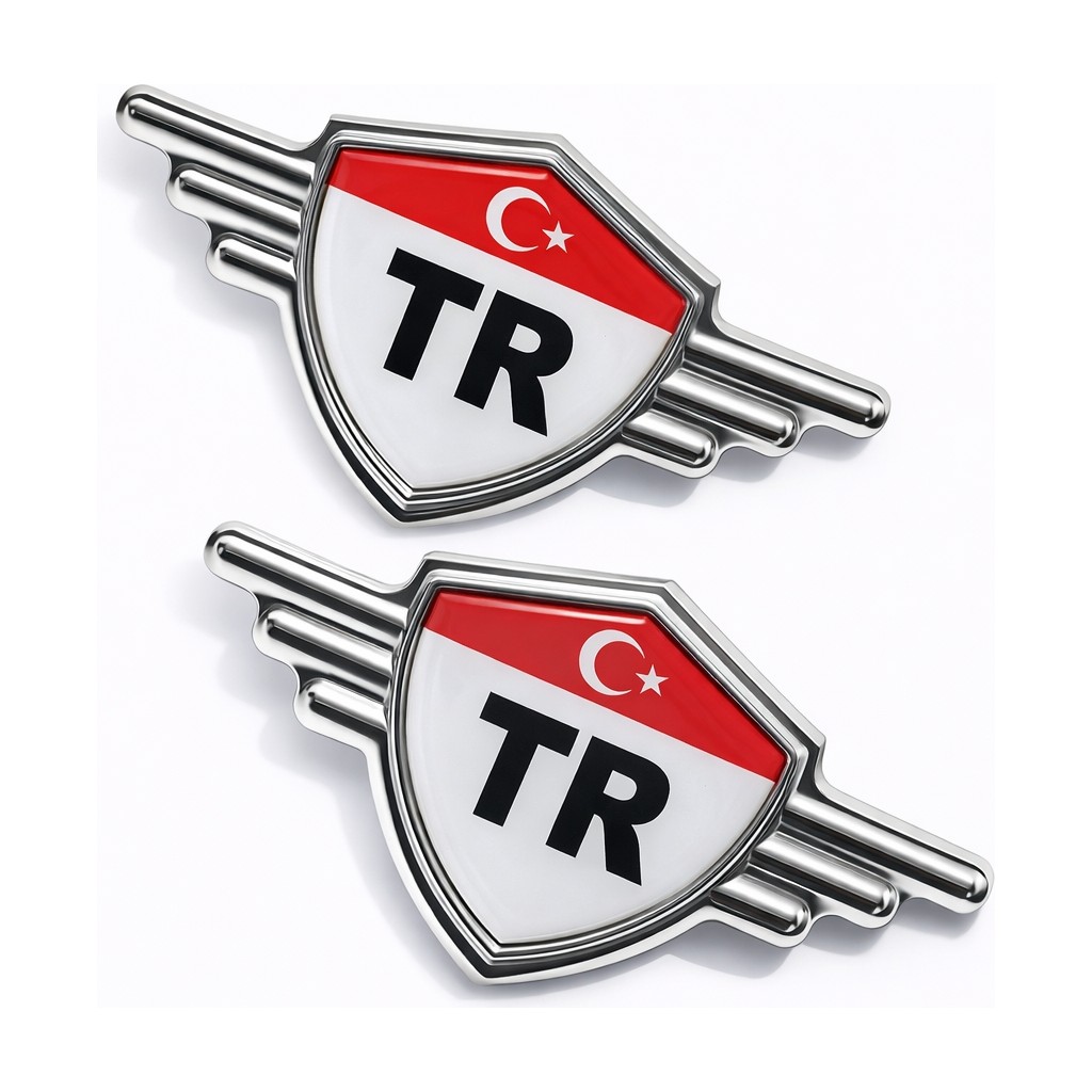 Mega Oto Market Metal Araba Logosu 3D Krom Çamurluk Amblemi Sağ Sol Set Oto Aksesuar - Renkli - 8 cm Araba & Motorsiklet Aksesuarı Fiyatı